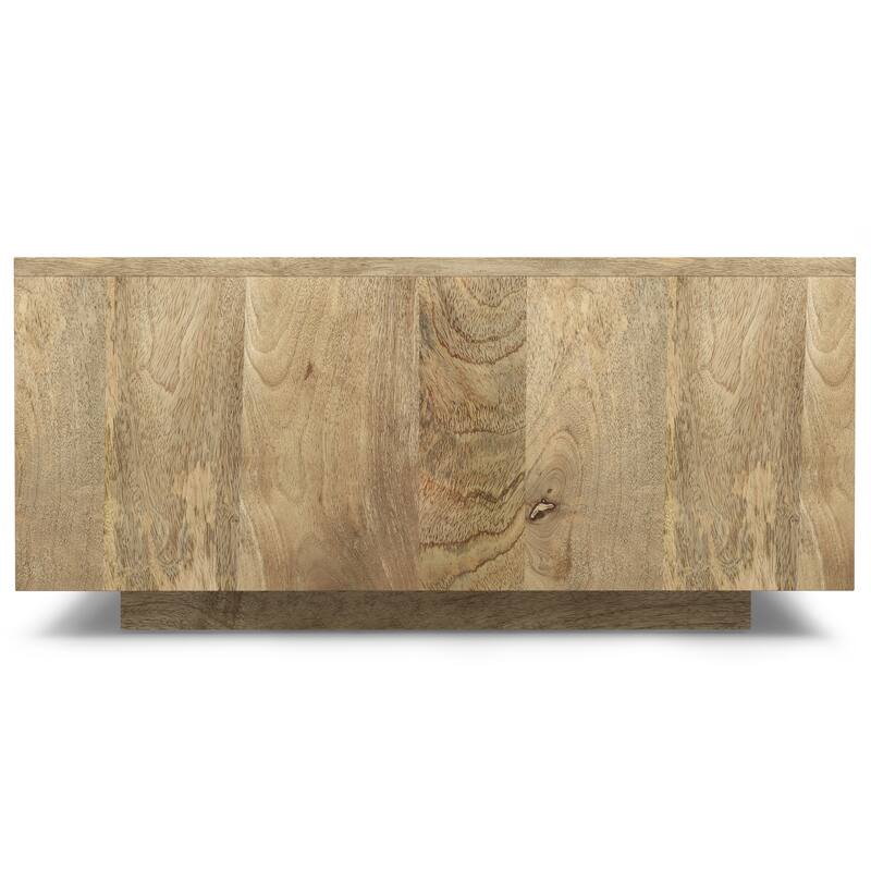 WYNDENHALL Clinton SOLID MANGO WOOD 30 inch Wide Square Modern Square Coffee Table in Natural, Fully Assembled