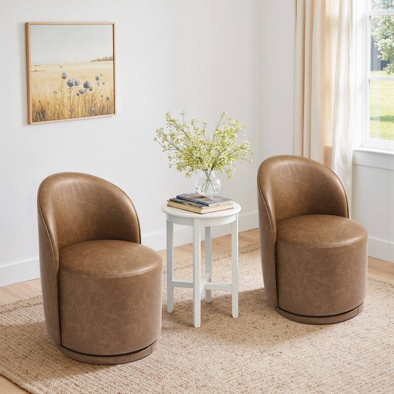 23" W Upholstered Swivel Side Chair for Dining Room Set of 2