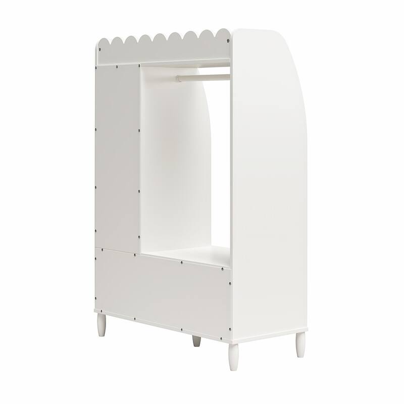 Little Seeds Cloud Kids Dress Up Storage and Clothing Rack with Toy Organizer and Shelves, White - N/A - White