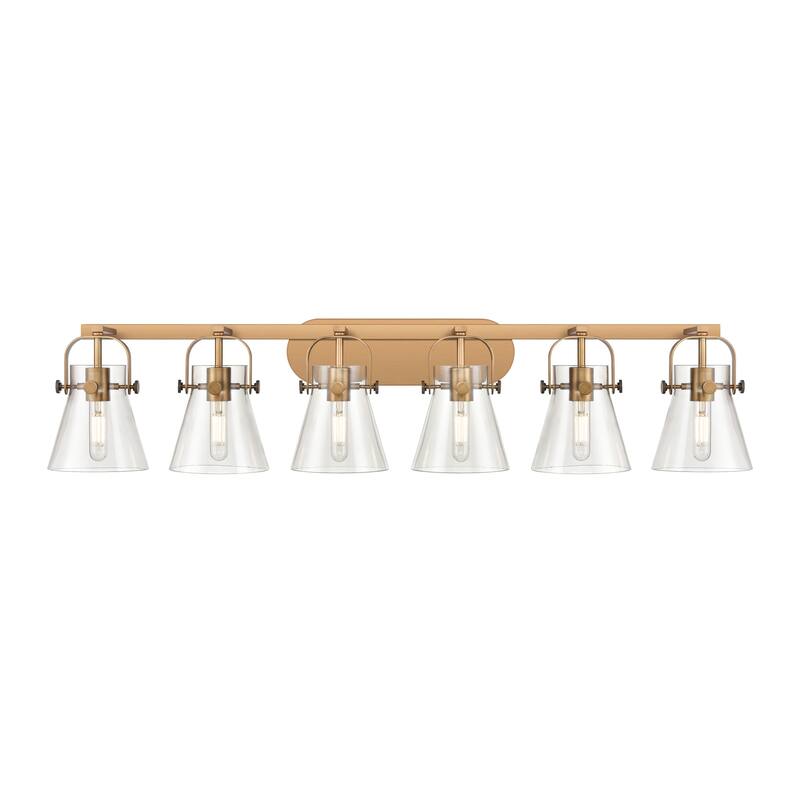Innovations Lighting Pilaster II Cone - 6 Light 46" Wall-Mounted Bath Vanity Light.