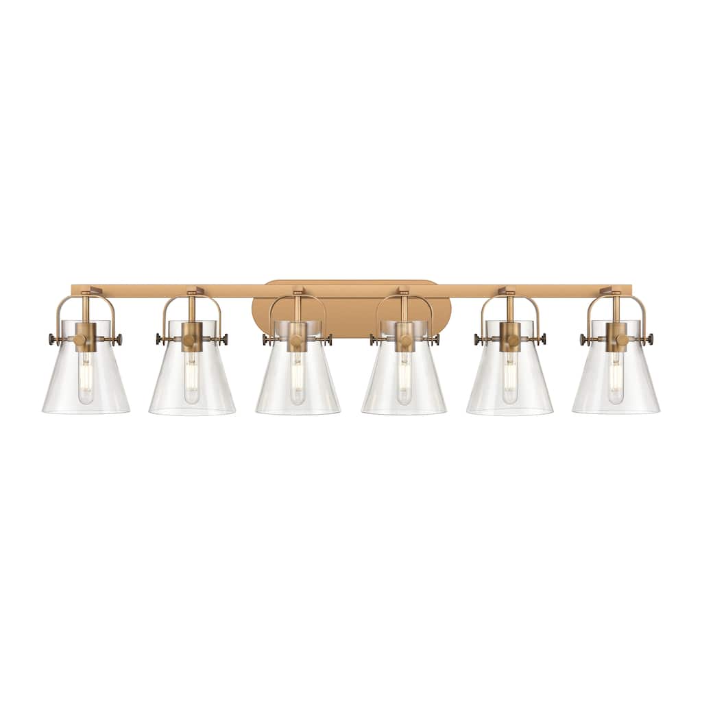 Innovations Lighting Pilaster II Cone - 6 Light 46" Wall-Mounted Bath Vanity Light.