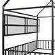 preview thumbnail 72 of 70, Metal House Bed with Metal Grid and Storage Shelves, Twin/Full Size Floor Montessori Bed with Roof Frame and Fence Guardrails