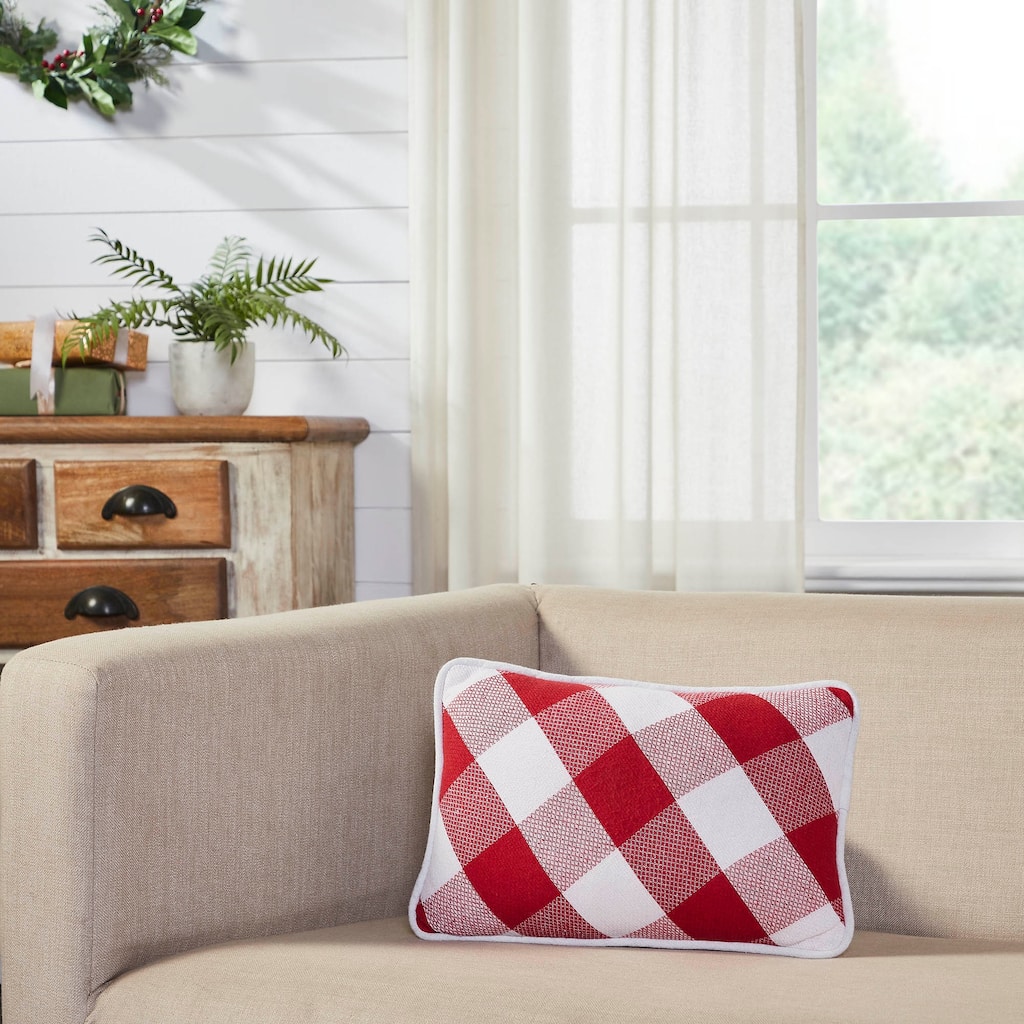 Annie Red Check Pillow 9.5x14