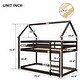 preview thumbnail 14 of 19, Twin over Twin Size Wood Loft Bed with Roof Design, Safety Guardrail and Ladder