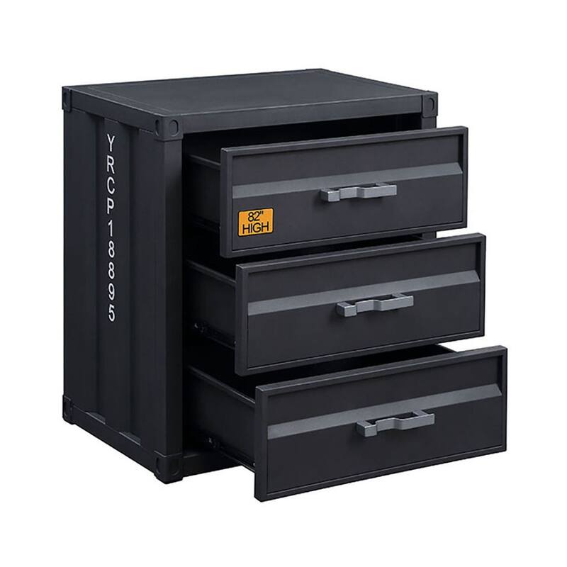 Kamloops Gunmetal Chest with 3- Drawer