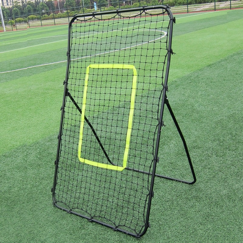Professional Galvanized Steel Pipe Rebound Soccer/Baseball Goal Black - Black