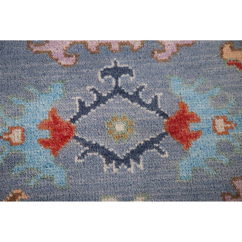 Blue Oushak Oriental Area Rug Handmade Bedroom Wool Carpet - 8'0" x 9'9"
