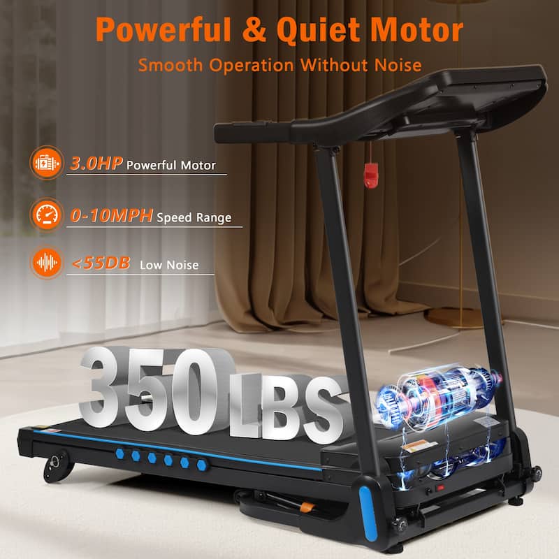 350 lbs Weight Capacity Hydraulic System Auto-Folding Treadmill - N/A