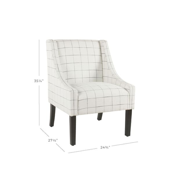 slide 2 of 13, HomePop Modern Swoop Arm Accent Chair - White Windowpane