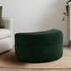 preview thumbnail 69 of 96, Upholstered Chenille Boucle Half Moon Storage Ottoman with Tray