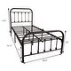 preview thumbnail 2 of 3, Vintage Victorian Platform Metal Frame Foundation Headboard Footboard Heavy Duty Steel Slats,Twin