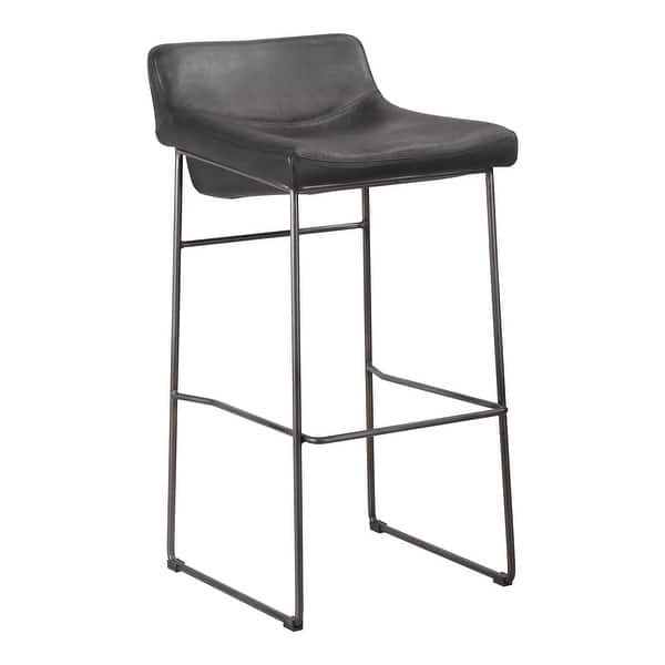 Shop Black Friday Deals On Aurelle Home Stina Modern Leather And Iron Barstools Set Of 2 On Sale Overstock 32017449