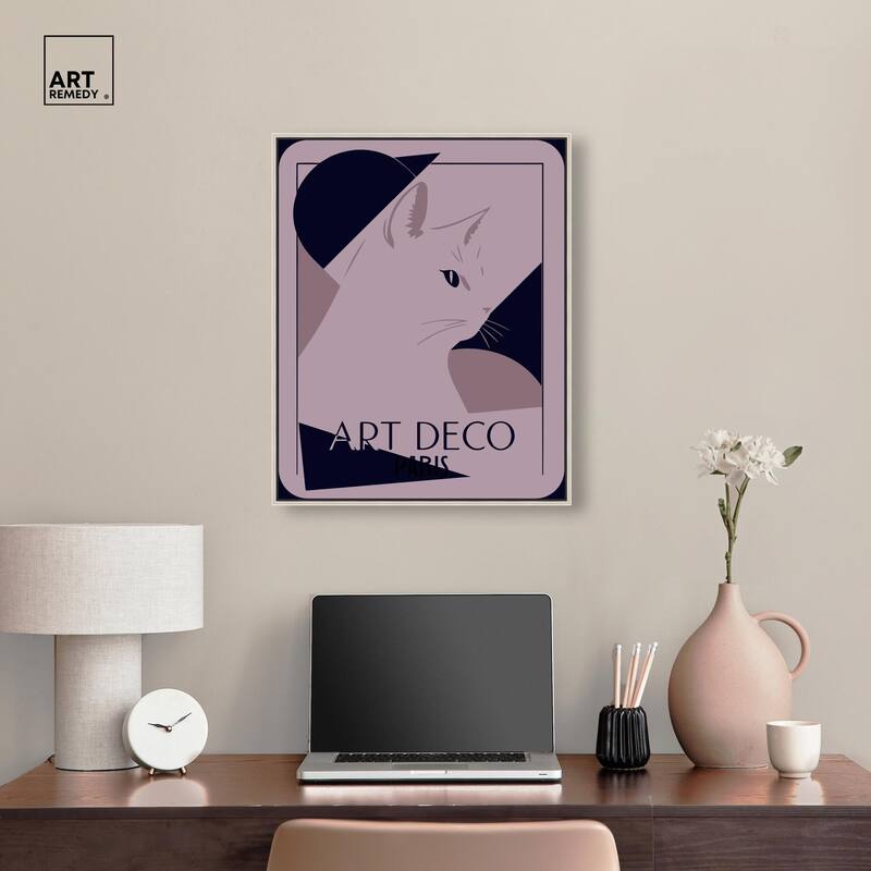 Cat Deco Canvas by Art Remedy