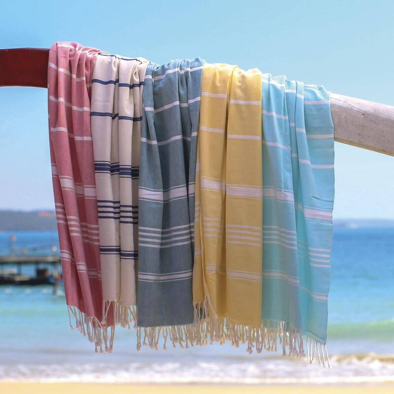 NOVICA Sweet Relaxation in Teal, Cotton beach towel