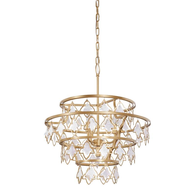 Varaluz Fleur 4-Light Chandelier - French Gold - Gold, Natural
