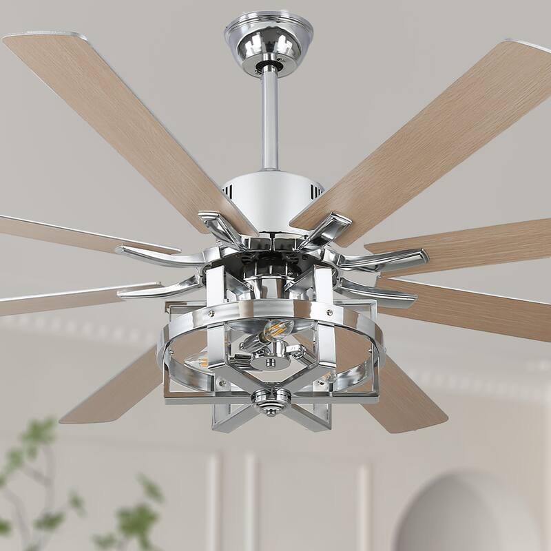 Bella Depot 65" Industrial Large Ceiling Fan 6-Speed 8-blades Reversible Fan with Light and Remote