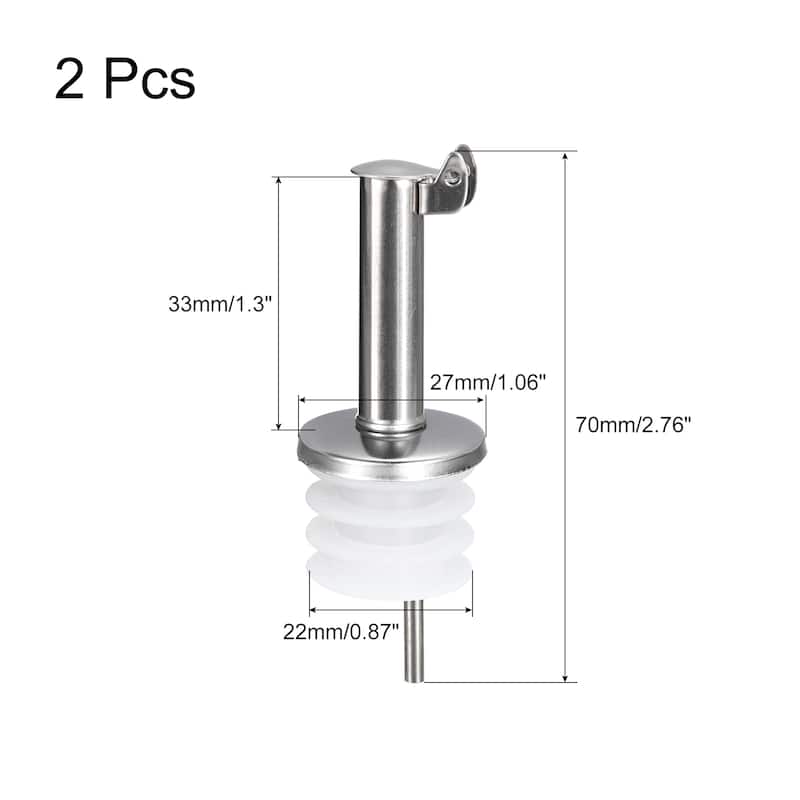Stainless Steel Bottle Pourers, Auto Flip Olive Oil Spout - White - 2Pcs