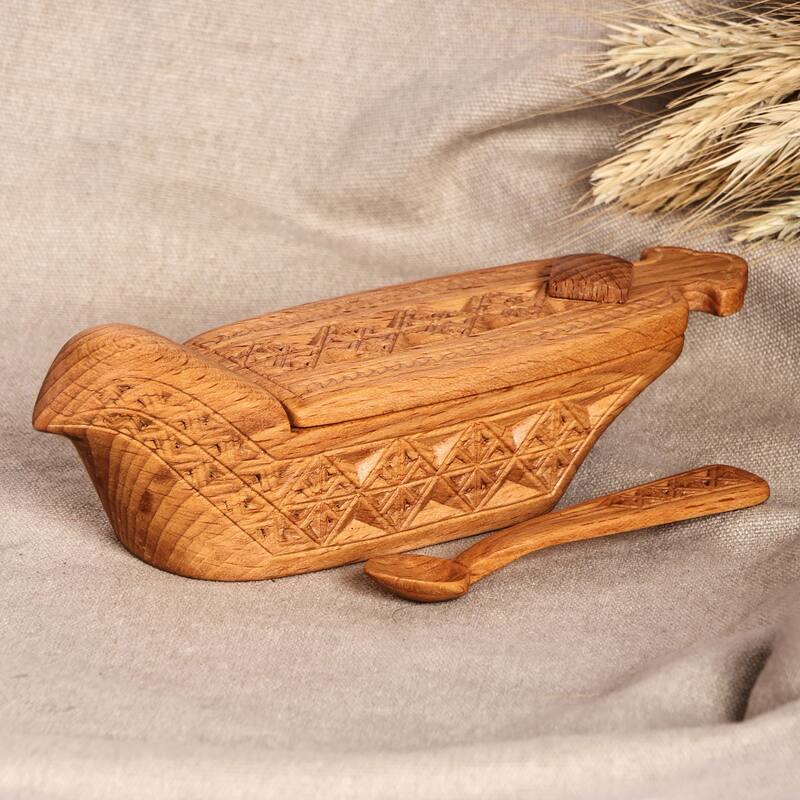 Novica Handmade Distant Flavors Wood Condiment Bowl