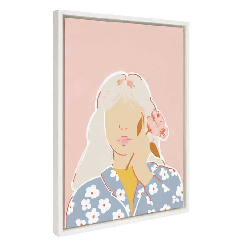 Kate and Laurel Sylvie Thanks Flowers Framed Canvas by Alja Horvat