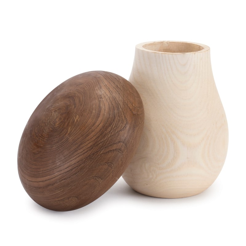 Whimsical Wooden Mushroom Storage Boxes - 6.5" - Set of 2