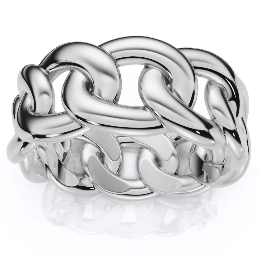 Bliss DiamondMens Solid Heavy 8mm Gold Cuban Link Ring