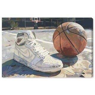 Washed Out Court Canvas by Art Remedy, Gallery Wrapped