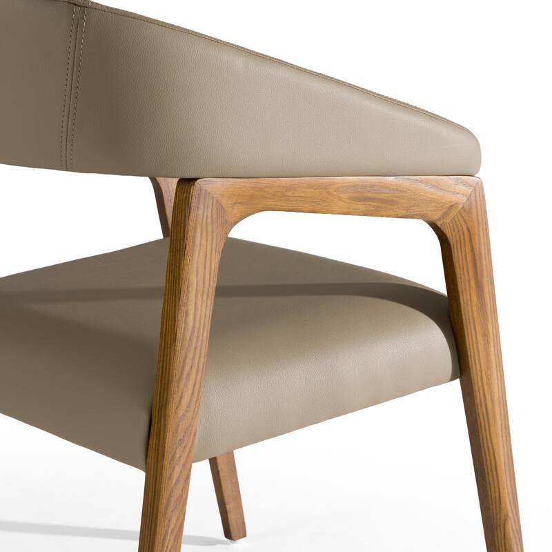 Modrest Clive Mid-Century Taupe & Walnut Dining Chair