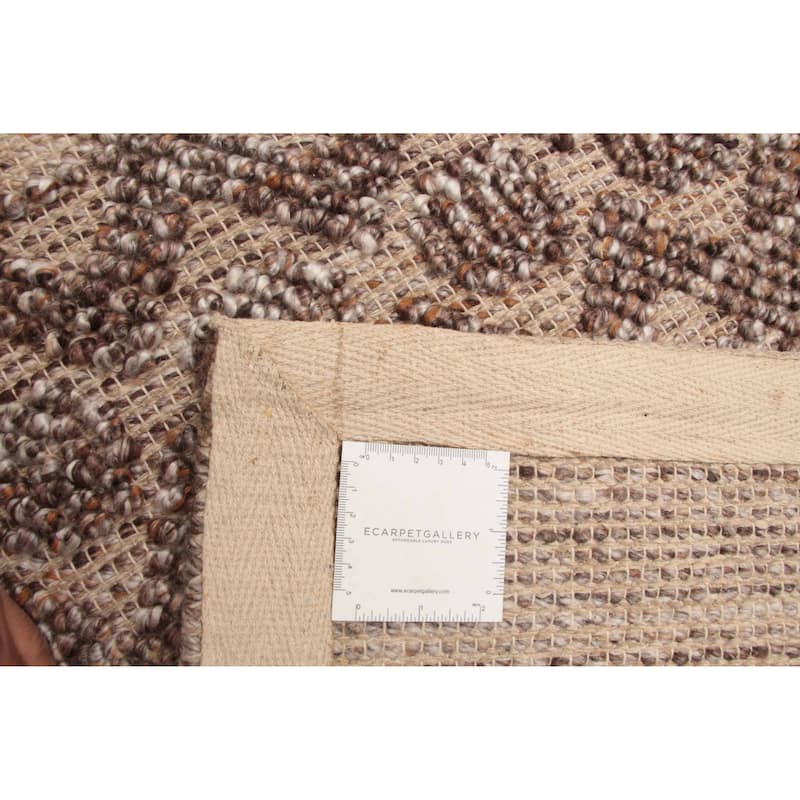 ECARPETGALLERY Braid weave Sienna Brown Wool Rug - 5'2 x 7'5