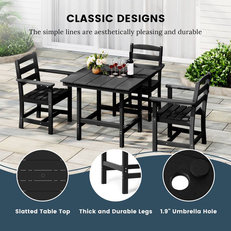 Polytrends Shoreside 5-Piece Arm Chair Dining Set