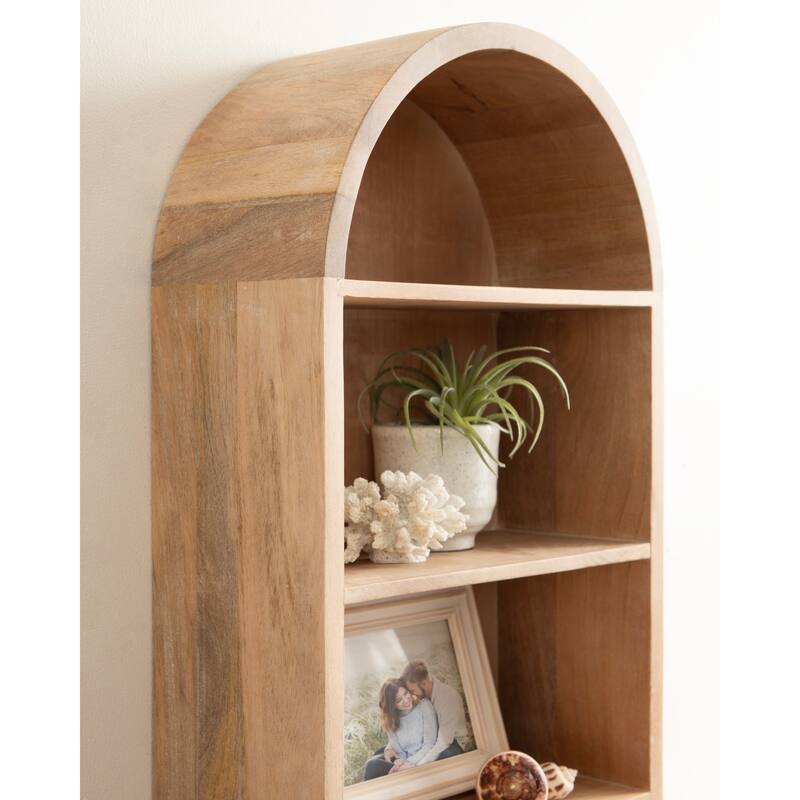Kate and Laurel Hutton Wood Capsule Wall Shelf