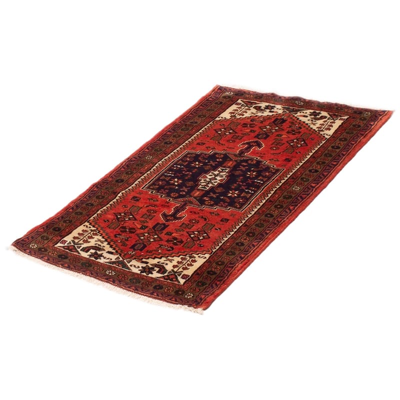 ECARPETGALLERY Hand-knotted Andelz Red Wool Rug - 3'0 x 5'1