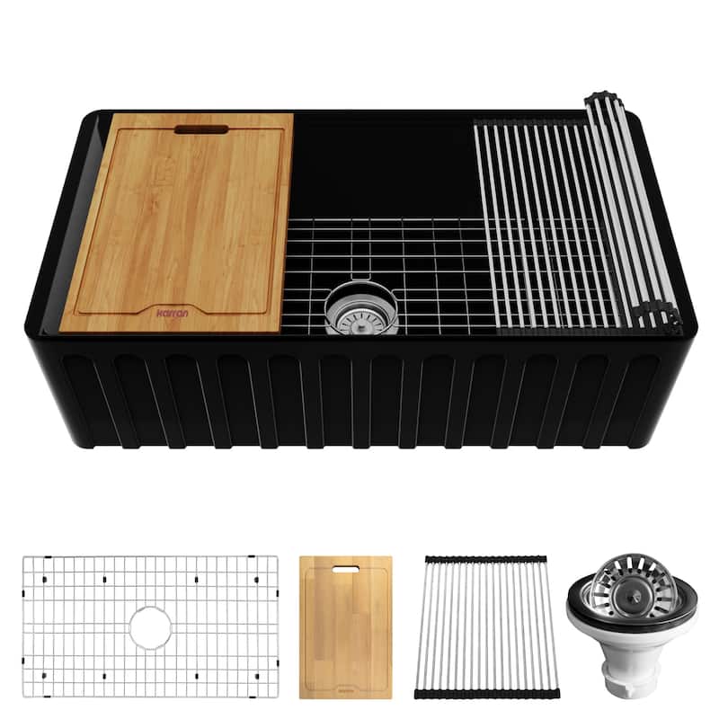 Karran USA FCWSF33SB-PK1 Karran FCWSFF33SBMB 33" Single Bowl