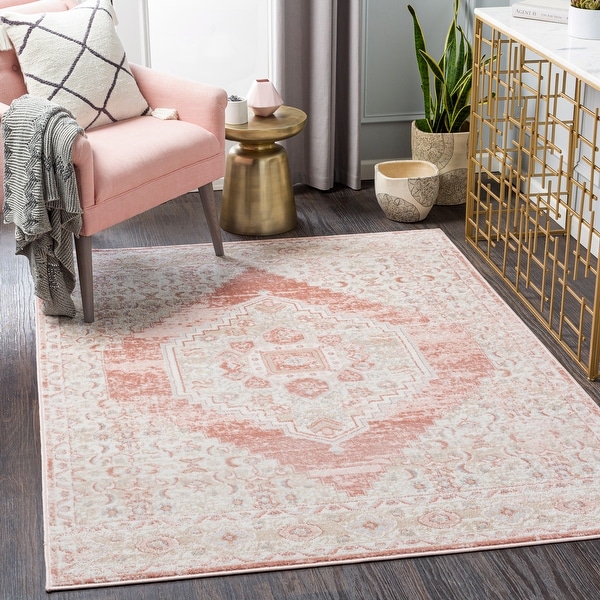 Neal Distressed Persian Medallion Area Rug. Opens flyout.