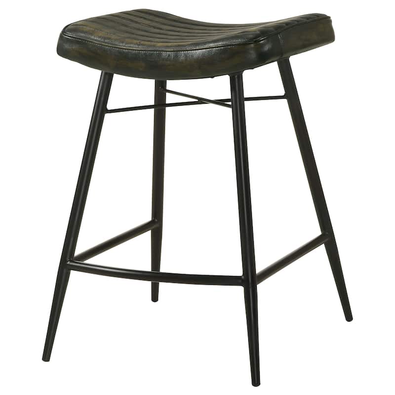Bayu Leather Upholstered Counter Stool Antique (Set of 2) - 18.00'' x 19.00'' x 25.00''