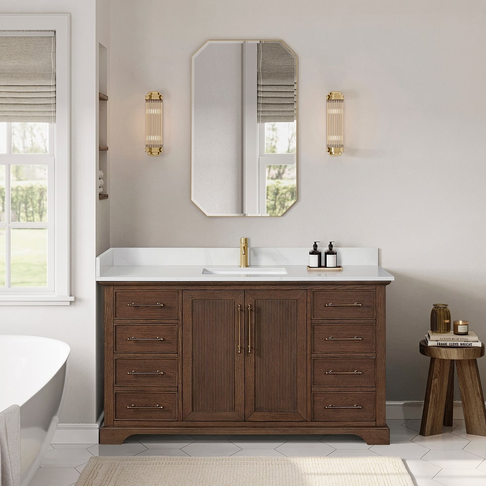 Tokyo Bath Vanity with Quartz Stone Top without Mirror