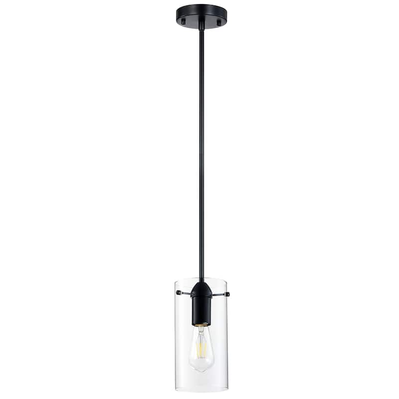 CO-Z Farmhouse Clear Glass Pendant Ceiling Light Fixture - Black