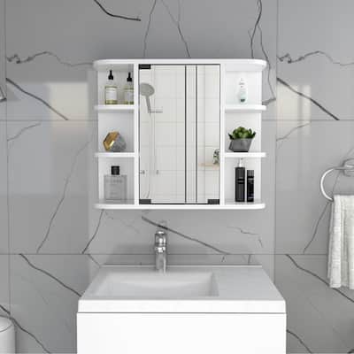 Bathroom 6-Shelf Medicine Cabinet with Mirorr
