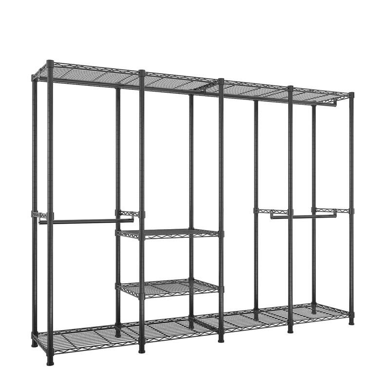 Wire Garment Rack Portable Clothes Hanger Black