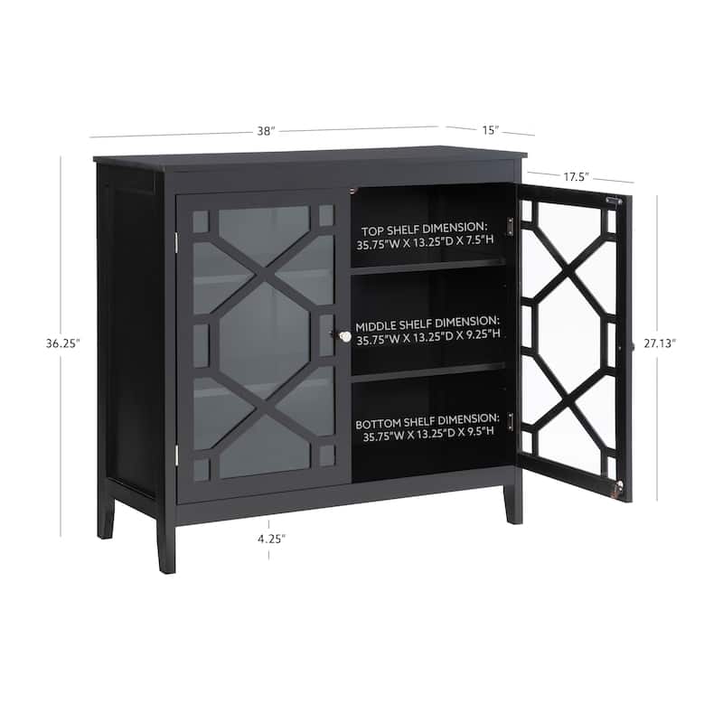 Linon Ava Black Large Cabinet
