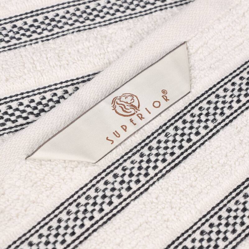 Superior Brea Zero Twist Cotton Ribbed Modern Hand Towel Set of 6