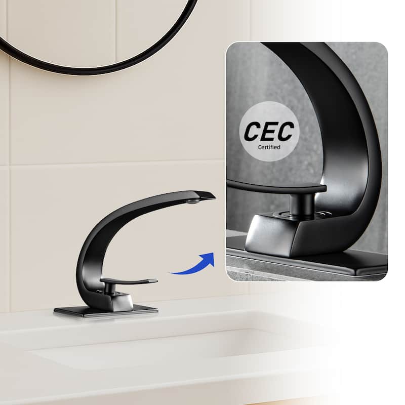 Modland Single Handle Bathroom Sink Faucet Single Hole, Black/Gold/Nickel