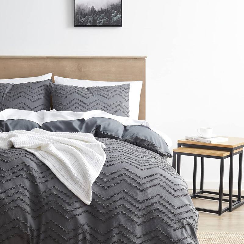 Empyrean Bedding Tufted Duvet Cover Set with Quilted Down Alternative Comforter Insert