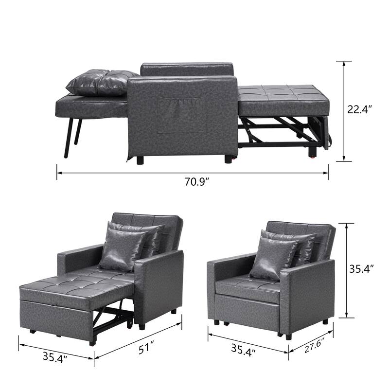 Zenova 31 Adjustable Folding Sofa, Sleeper Sofa Bed Chair On Sale