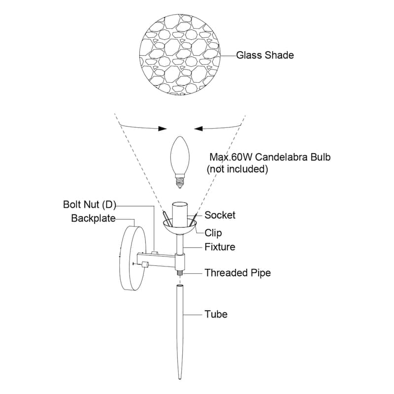 Olson 1 Light Mid-Century Modern Wall Sconce Clear Globe Glass - 6-in. W x 16.5-in. H x 7-in. D