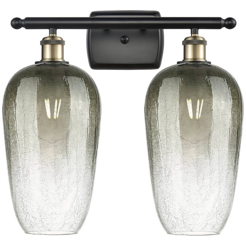 Innovations Lighting Endless Possibilities Ballston - Brookhaven Flute - 2 Light 17" Bath Vanity Light - Slate/Black Antique Brass