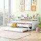 preview thumbnail 1 of 12, Twin XL Size Wood Daybed w/ 2 Trundles, 3 Storage Cubbies, 1 Light for Free and USB Charging Design Creative Triple Bunk, White White
