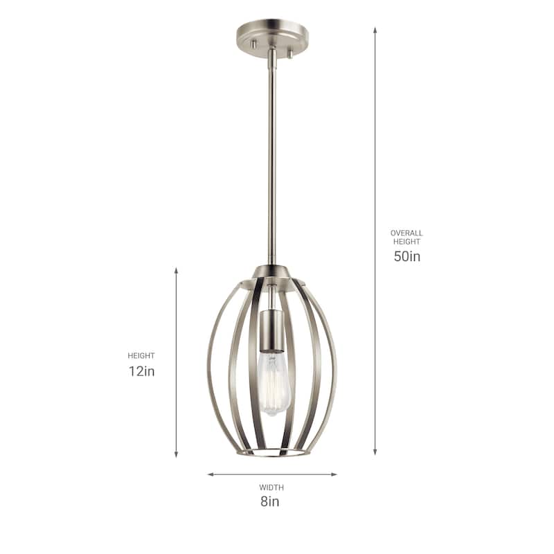 Kichler Lighting Tao 1-light Brushed Nickel Cage Pendant