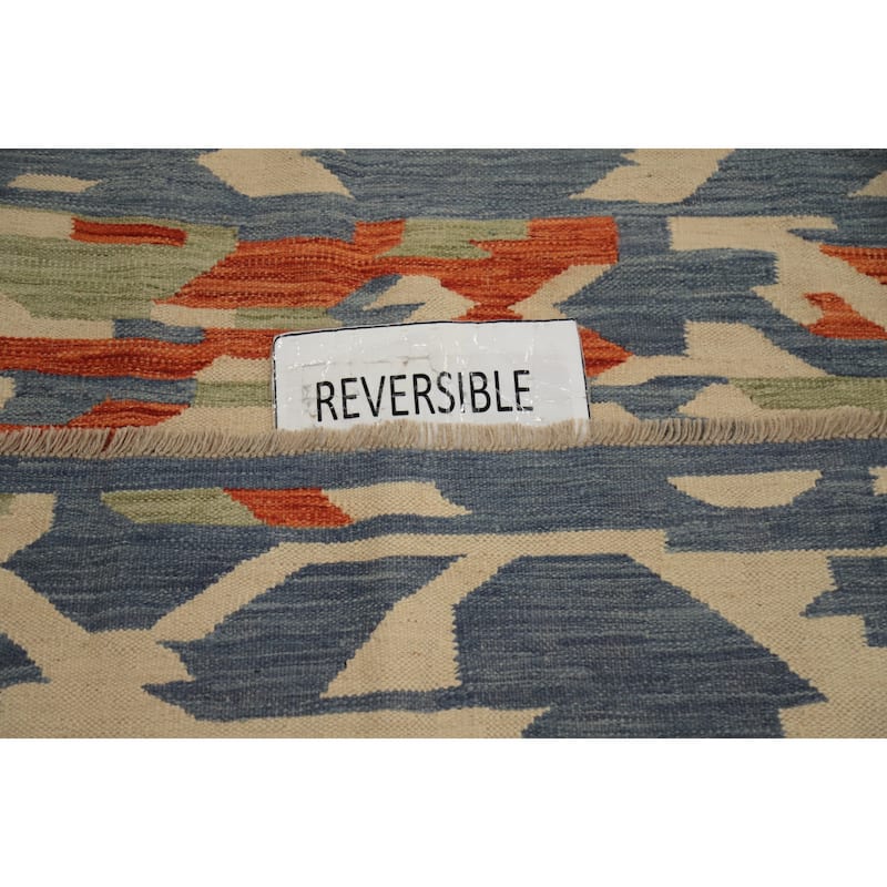 Hand Woven Oriental 100% Wool Carpet Southwestern Modern Multi-Colored Kilim Area Rug - 6' 6'' X 4' 10''