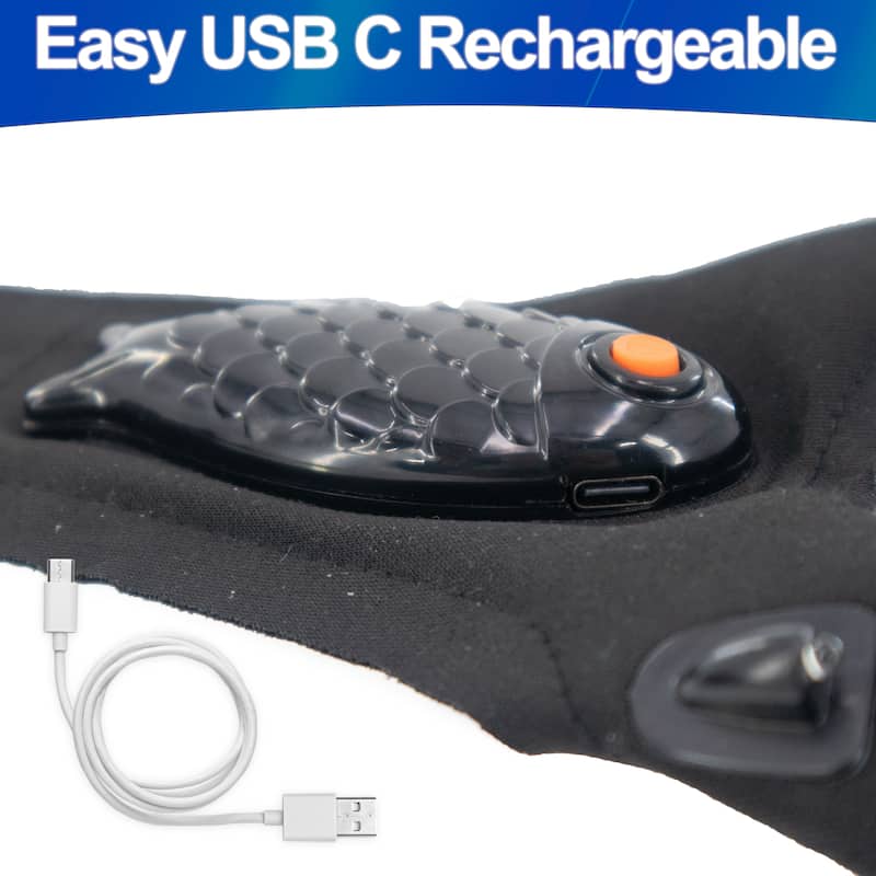 LED Flashlight Finger Gloves - USB Rechargeable, Hands-Free, Comfortable Waterproof Finger Light Gloves Fishing Gloves - N/A