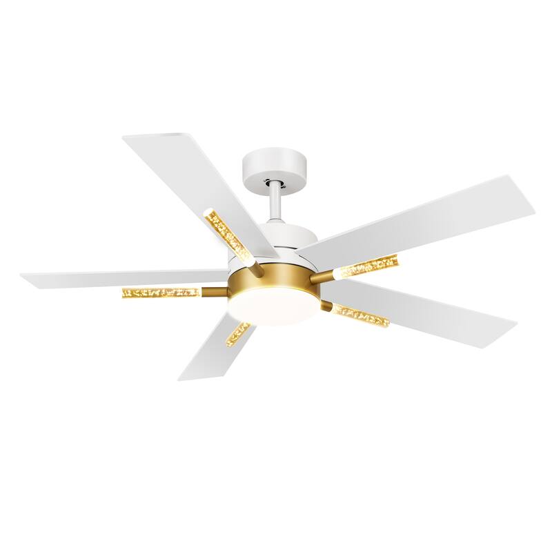 60'' 5 Blades Ceiling Fan with Lights and Remote Control - White